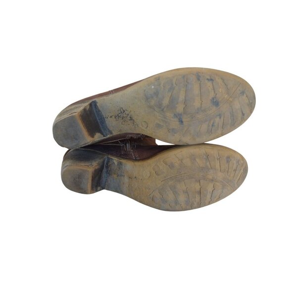 Women's Dove Brown Leather Zip Mid Calf Cowboy Western Booties Size 9 Boho Fall - Picture 7 of 9